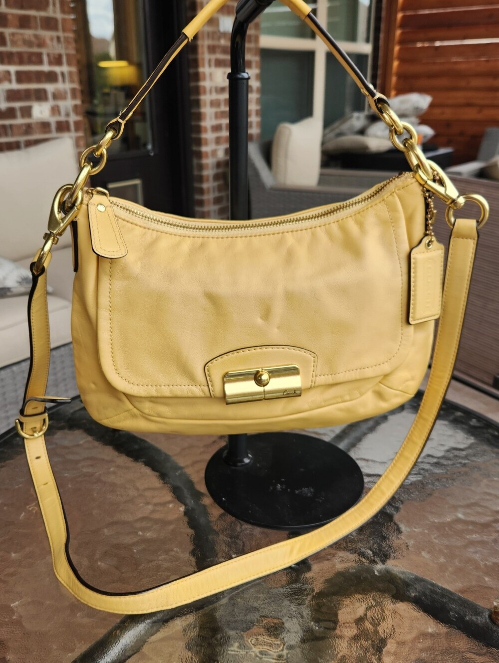 Coach Yellow Leather Shoulder Bag by - Picture 1 of 10